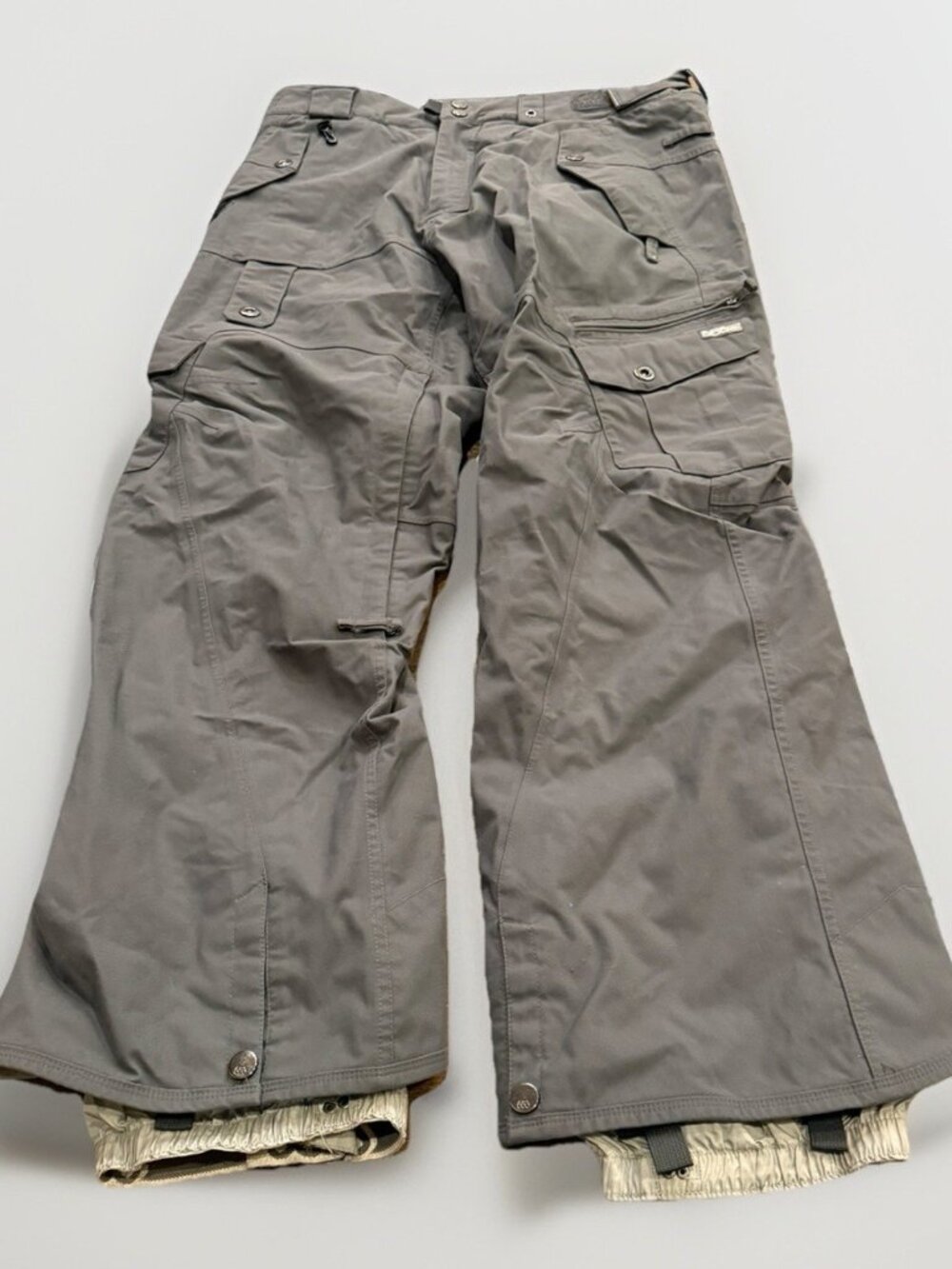 686 Mens Gray Smarty Lined Cargo Snowboarding Ski Pants Size L Large